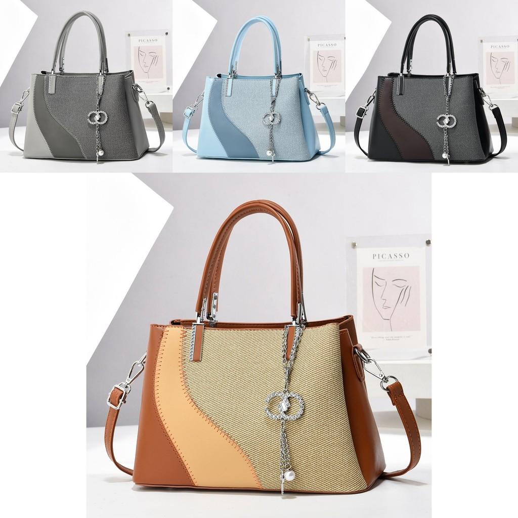 Fashionable Color Block Macaron Handbag Stylish Casual Shoulder Bag For Everyday Use