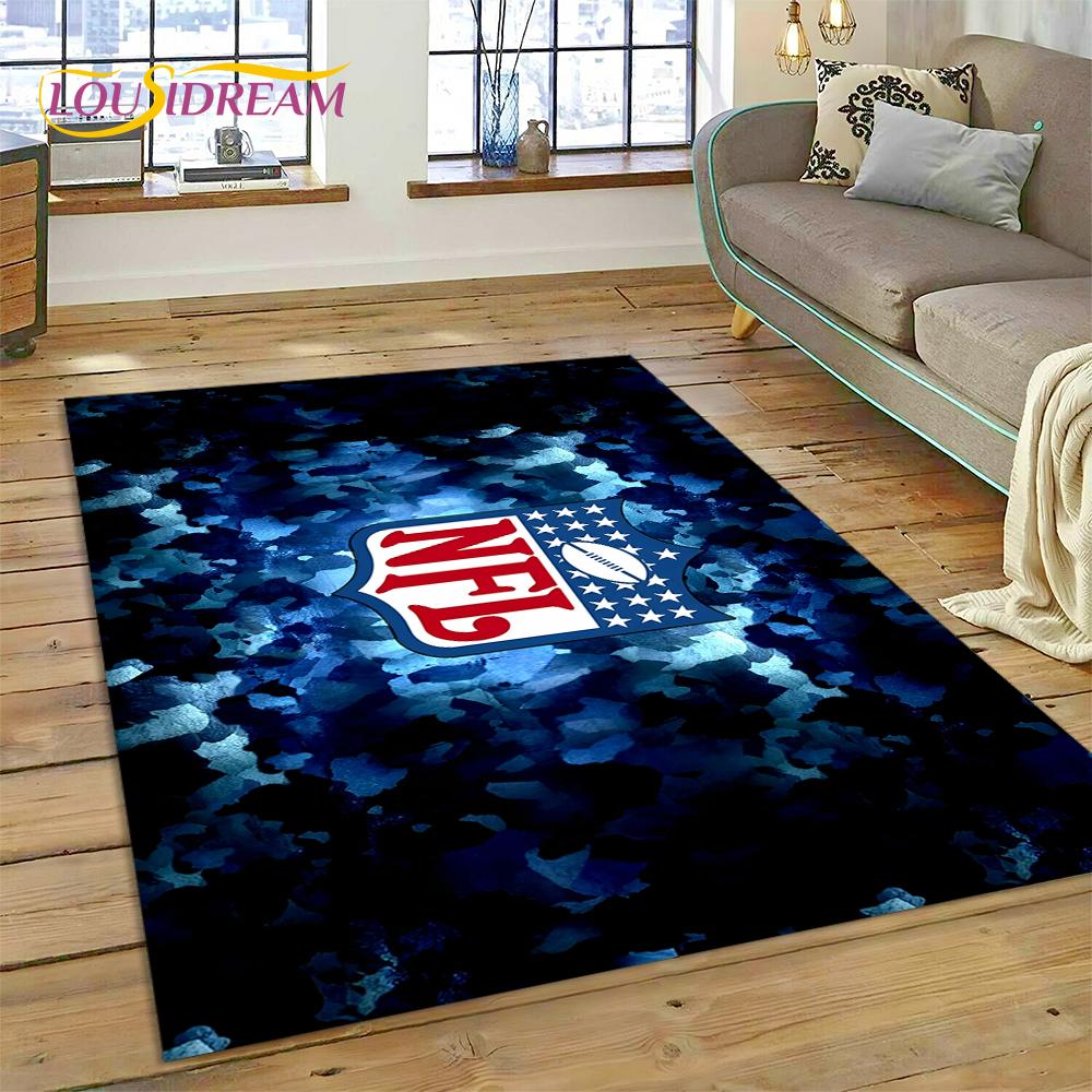 American Football N-NFL Zeichen Rugby Gamer Teppich für Wohnzimmer Schlafzimmer Dekoration, Bodenteppich rutschfeste Dekoration für Sofa Fußmatte