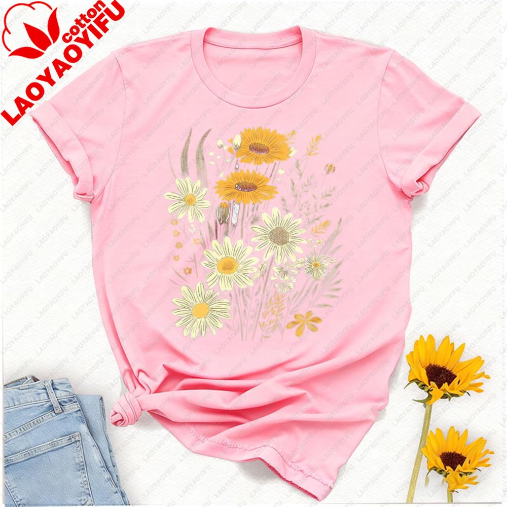 Boho Wildflower Tshirt Floral Flowers Tshirt Cottagecore Tee Nature Lovers Gift Plant Lovers Gardening Gifts Shirts for Unisex
