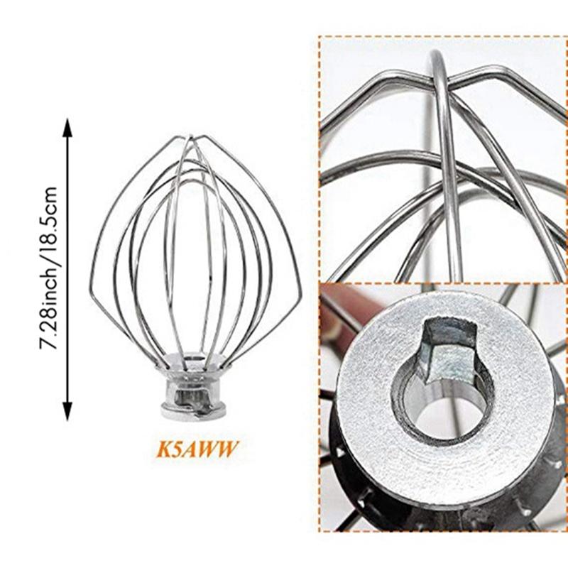 A96I-K5AWW חוט הקצפה חלופי למיקסר עמידה Kitchenaid, אביזר חוט הקצפה 6-חוטים לקערת הרמה 5 קוורט