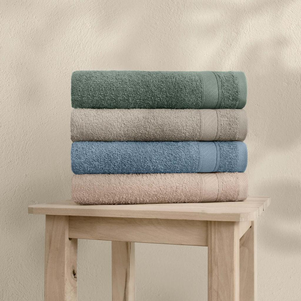 Likya Border 4 Pieces Face Towel Set, Cotton Face Hand Towels, Soft Cotton Face Towels, Soft Hand Towel, Cotton Hand Towel, Bath Towel Set