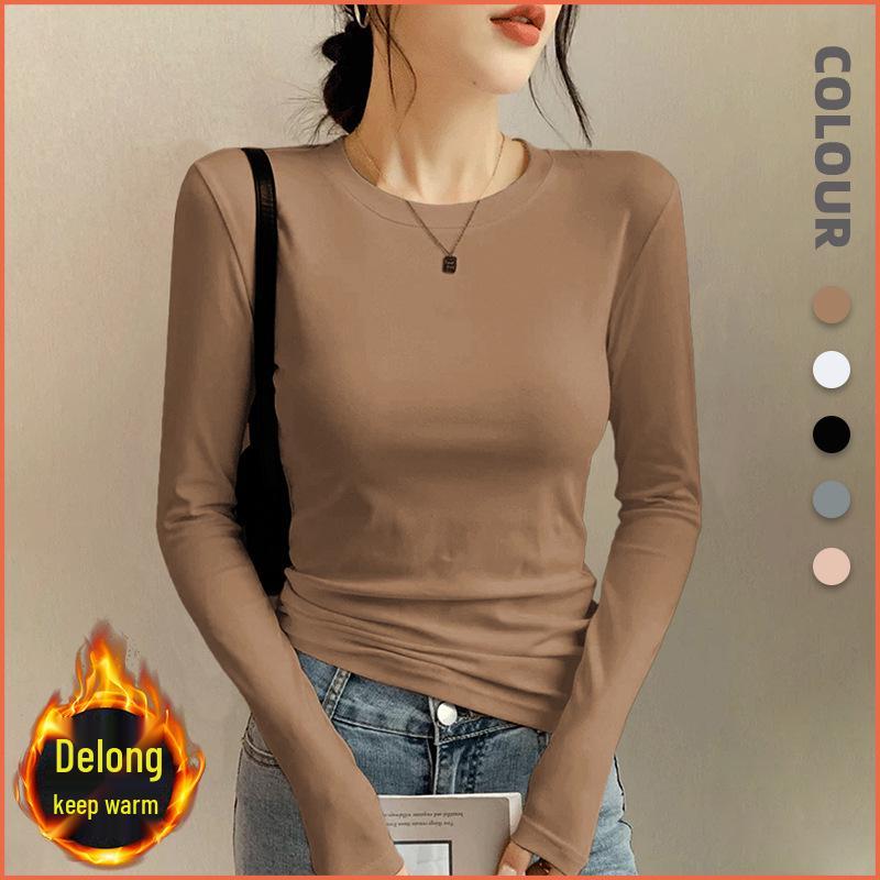 2025 New Autumn/Winter Women’s Warm Velvet Long Sleeve Base Shirt