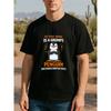 European Size "My Spiritual Animal Is The Irritable Penguin." This Summer Fashion T-shirt with A Cute Funny Penguin Style Casual Short-sleeved T-shirt