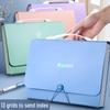 A4 Portable Multi-Layer Accordion Folder - Transparent, Large Capacity for Student Papers and Bills