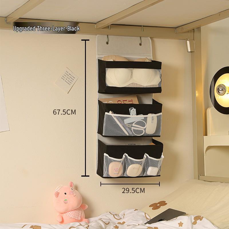 Wall-Mounted Fabric Hanging Organizer with Pockets - Essential Over-the-Door Storage for Dorms and Homes