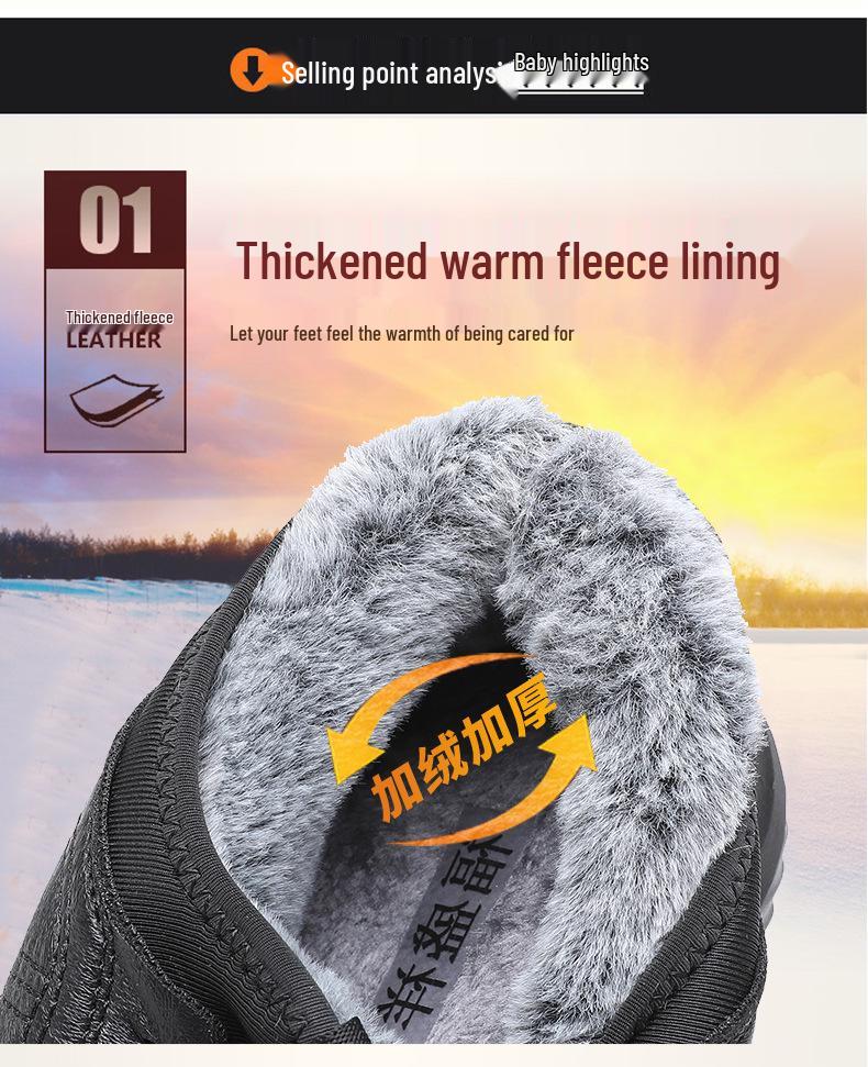 Winter Thickened Waterproof Non-Slip Velvet Lined Shoes - Soft Sole Plus Size for Middle-Aged and Elderly