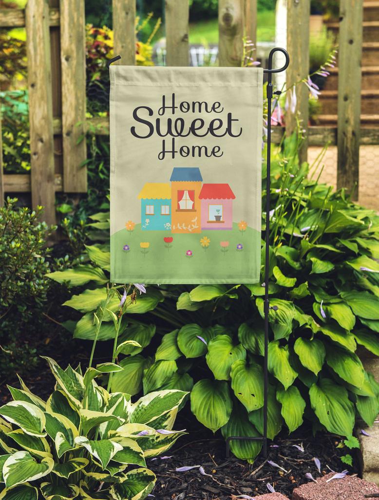 Printtoo Tan Home Sweet Home Garden Summer 12.5""x18"" Double Sided Flags Campsite Flag
