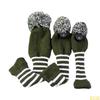 3pcs Golf Club Head Cover Knitted Styles Headcover Leisure Styles Golf Cover for Driver Protection and Longevity
