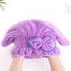 Gorro de ducha de terciopelo de coral para adultos, suave, absorbente, toalla para secar el cabello, bandana gruesa de secado rápido, bonito lazo para secar el cabello