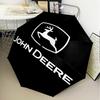John Deere Design Regenschirm Faltschirm, Automatikschirm 8-Speichen für Reisen, Camping Nutzung Geschenk für Halloween Weihnachten