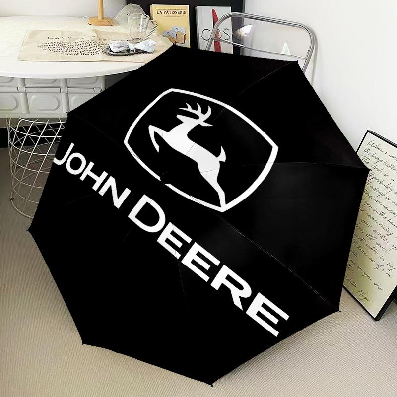 John Deere Design Regenschirm Faltschirm, Automatikschirm 8-Speichen für Reisen, Camping Nutzung Geschenk für Halloween Weihnachten
