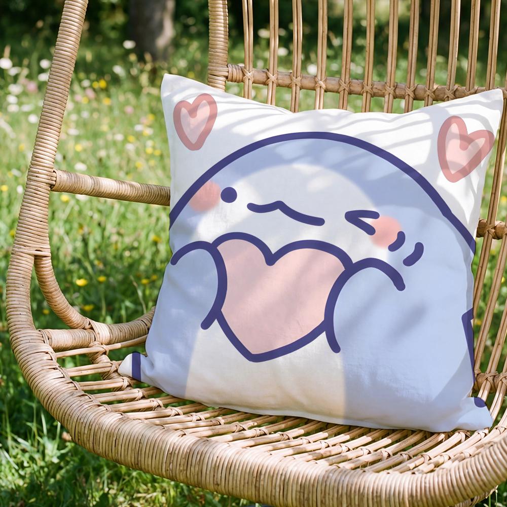 Stylish FFat Sharkful Cushion Cover Versatile DoubleSided Pillow Case Fit for Sofa Bed Car  Daily Decor