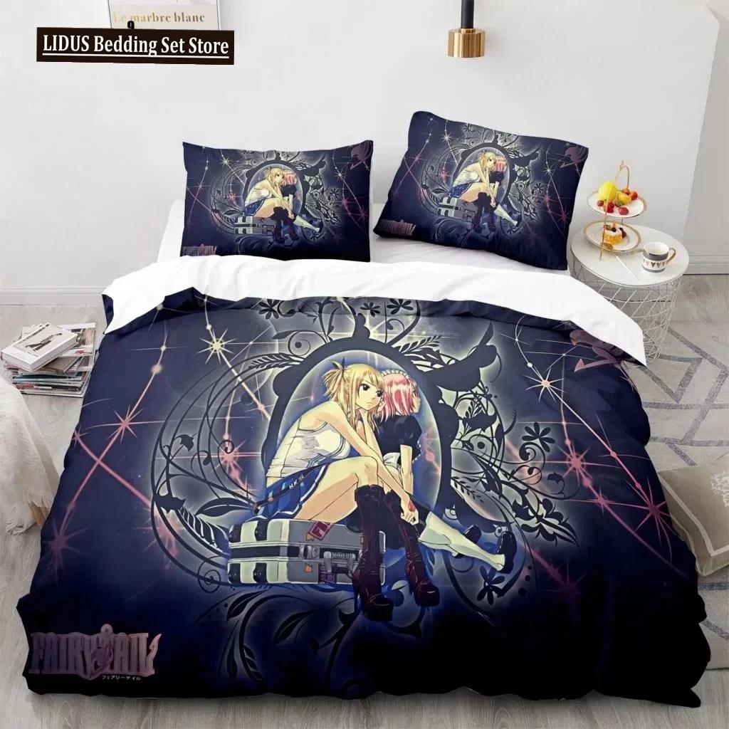 Comforter New Fairy Tail Bedding Set Japanese Anime Boys Girls Gift Bedroom Decor Single Twin Full Queen Size Home Textiles