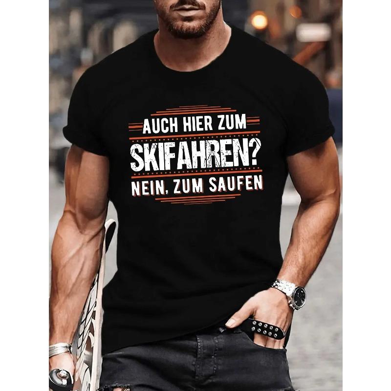

European Size Skifahren Lustiges Skifahrer Saufen Apres Ski Men s Short Sleeve T-shirt Summer T-shirt Top 4XL