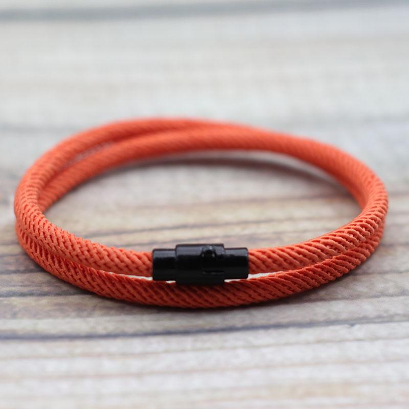 Nowy Prosty Styl Męska Bransoletka ze Sznurka Dwurzędowa Klasa A 4mm Nić Tkanina Bransoletka Zewnętrzna Jazda Konna Bransoletka Survivalowa Codzienne Akcesoria
