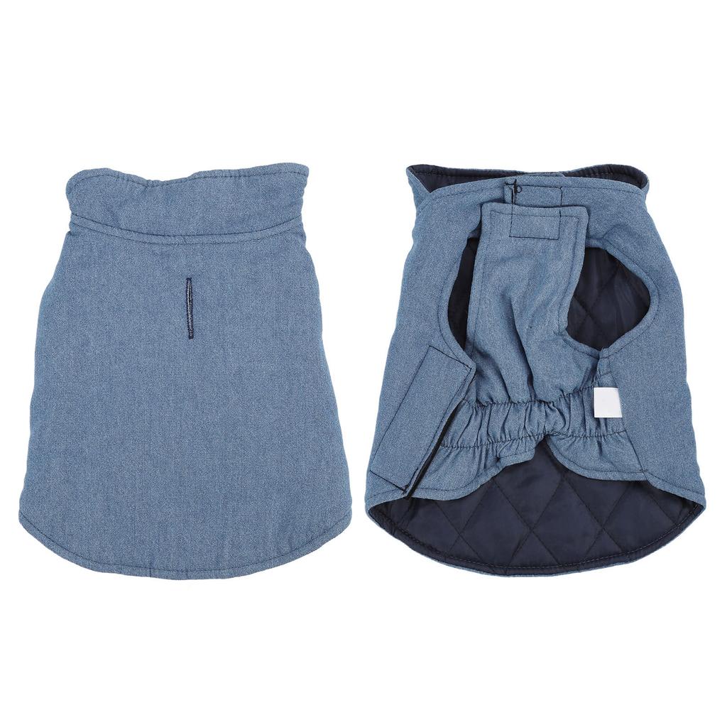 Dog Winter Vest Warm Polyester Cotton Padded Pet Sleeveless Coat for Chihuahua Poodles French Bulldog Pomeranian Denim