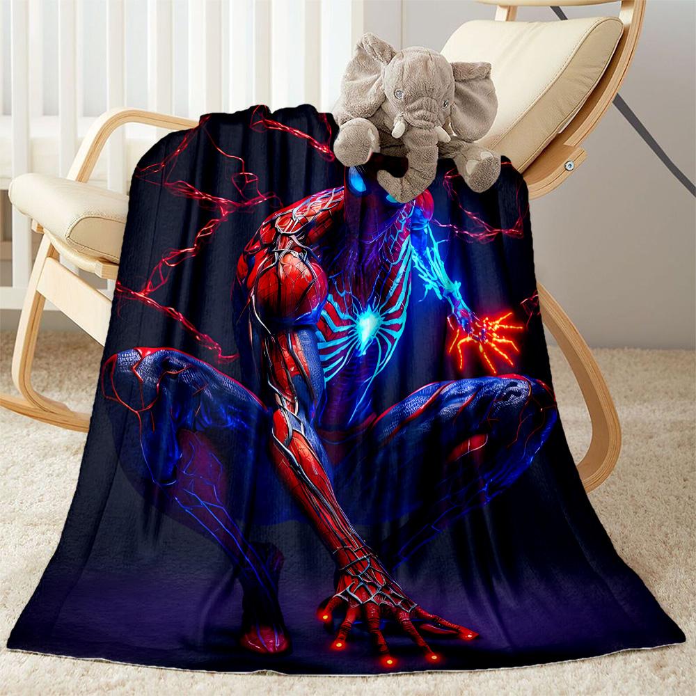 1pc Spider-Man Action blanket Soft and Warm for Sofa Office Camping Travel Livingroom Great Gift for Friends and Family Comfortable