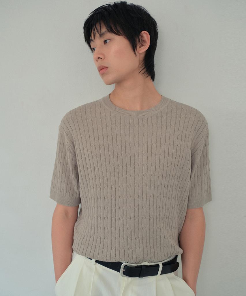 Wednesday Oasis Washable Cable Crop Half Knit_Beige(Wc26Kn84)