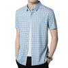 Men's Middle-aged Short-sleeved Shirt Summer New Iron-free Shirt Casual Half-sleeved Men's Tops Men's Clothing