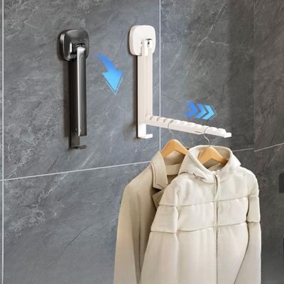 Retractable Wall Mounted Clothes Drying Rack – Foldable Design with No-Drill Suction Cup Base, Ideal for Indoor & Outdoor Use