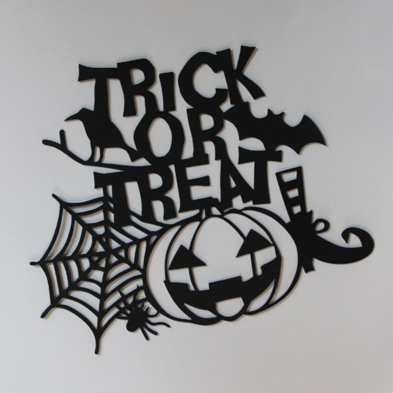 

Новая настенная деревянная табличка в стиле кантри на Хэллоуин, подходящая для домашнего уличного украшения в тыквенный сезон 43*35cm чёрный