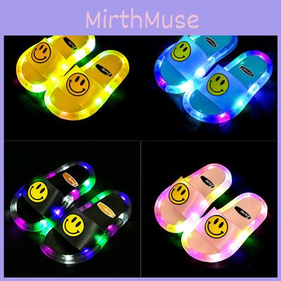 Smiley Luminous Led Slippers For Kids Soft And Slip-resistant Jelly Summer Sandals