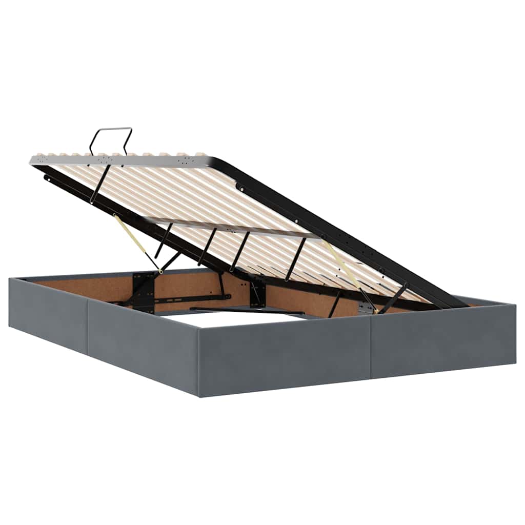 Storage Bed with Mattress Dark Gray 140 x 200 cm Velvet