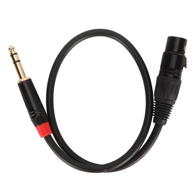 XLR Female To TRS Cable 3 Pin XLR To 14in TRS Stereo Plug Balanced Interconnect Cable 0.5m