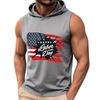 Ärmelloser Herren Hoodie Lässiger Leichter Pullover Kapuzen Tanktop mit Arbeitsfeiertags-Grafikdruck für Sommerliche Outdoor-Aktivitäten
