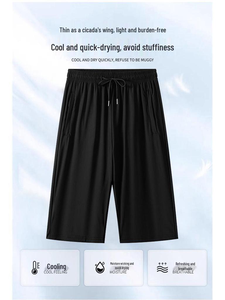 Men's Quick-Dry Breathable Ice Silk Running Shorts - Summer Loose Fit, Mid-Length, 2026