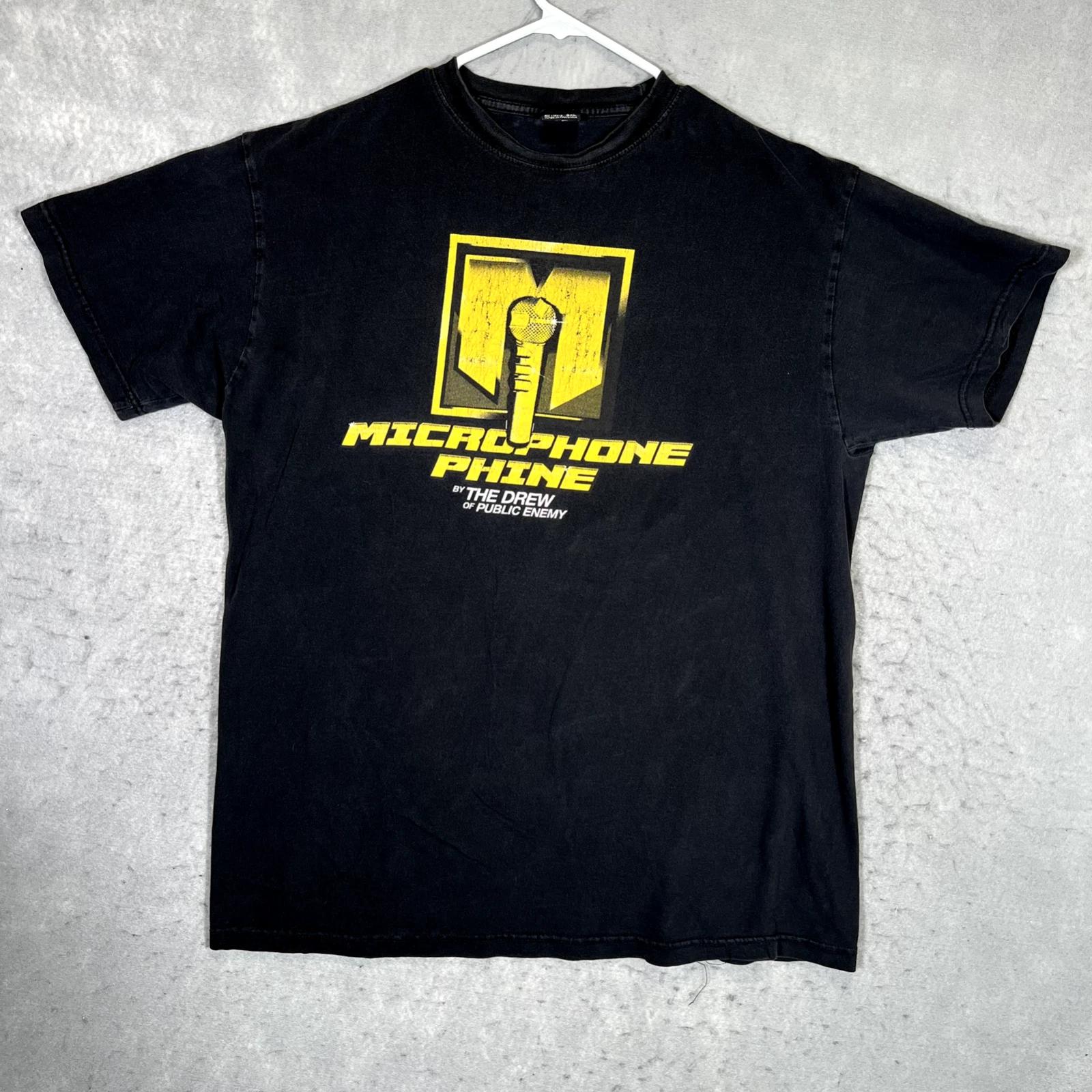 

A1 Microphone Phine By The Drew of Public Enemy Shirt Adult 3XL Black Rap Tee Me 4XL