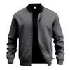 Giacca Bomber Casual da Uomo a Manica Lunga, Colore Unito, Collo Alto, con Zip