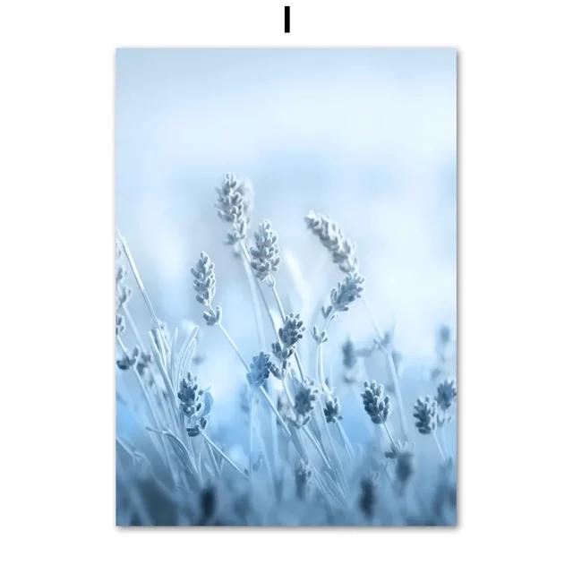 Natural Blue and White Flower Beach Crown Wall Art Canvas Painting  Nordic Posters and Prints for Interior Home Decor