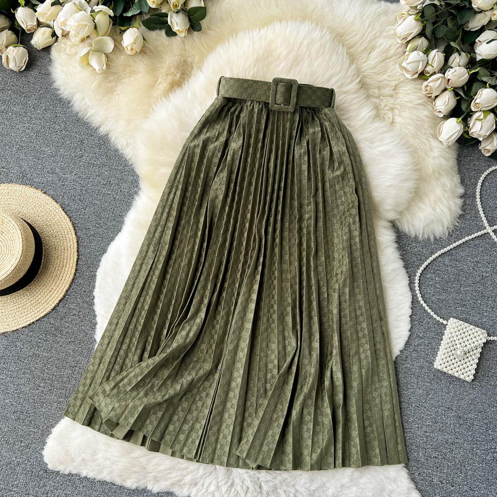 Mid-Length Skirt Women's Autumn Popular Skirt Pleated Skirt