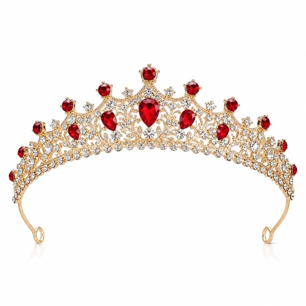Baroque Style Princess Headband Gold Plated Bridal Tiara Fairy Rhinestone Headband  Pageant