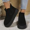 Large Size Velvet Round Head Foot Snow Boots Women's Cross-border 44 Thick-soled Elastic Band Velvet Cotton Shoes