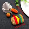 Creative Cute Food Cartoon Keychain: Soft Rubber Pizza & Donut Pendant