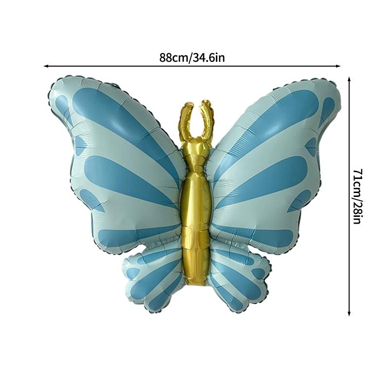 Pink Butterfly Birthday Balloons Aluminum Film Balloon  Heart Shaped Balloons with Bow Wedding Party Baby Shower Supplies Globos