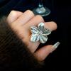 Copper Opening Finger Ring Exaggerated Finger Hand Ring Jewelry Metal Flower Opening Ring  Girls