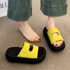 Thick-soled Velcro cool slippers for women's summer wear new height-increasing versatile and thin one-word casual sandals