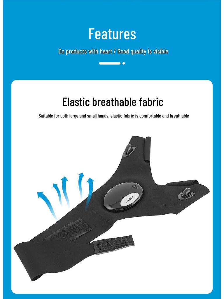 Gece Avı ve Acil Durum Onarımları İçin LED Fenerli Balıkçı Eldivenleri