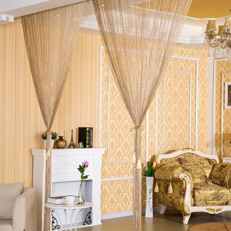 2M X 1M Kůže Line String Curtains Dveře Okenní panel Oddělovač záclon Příze String Curtain Str