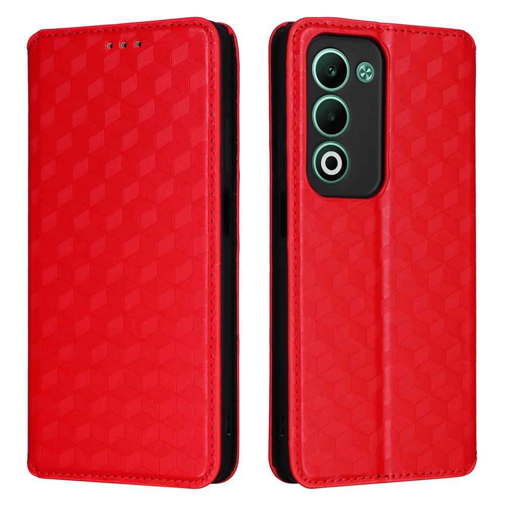 For Oppo A5 5G/4G/A5m Case Wallet Rhombus Imprinted Leather Phone Cover