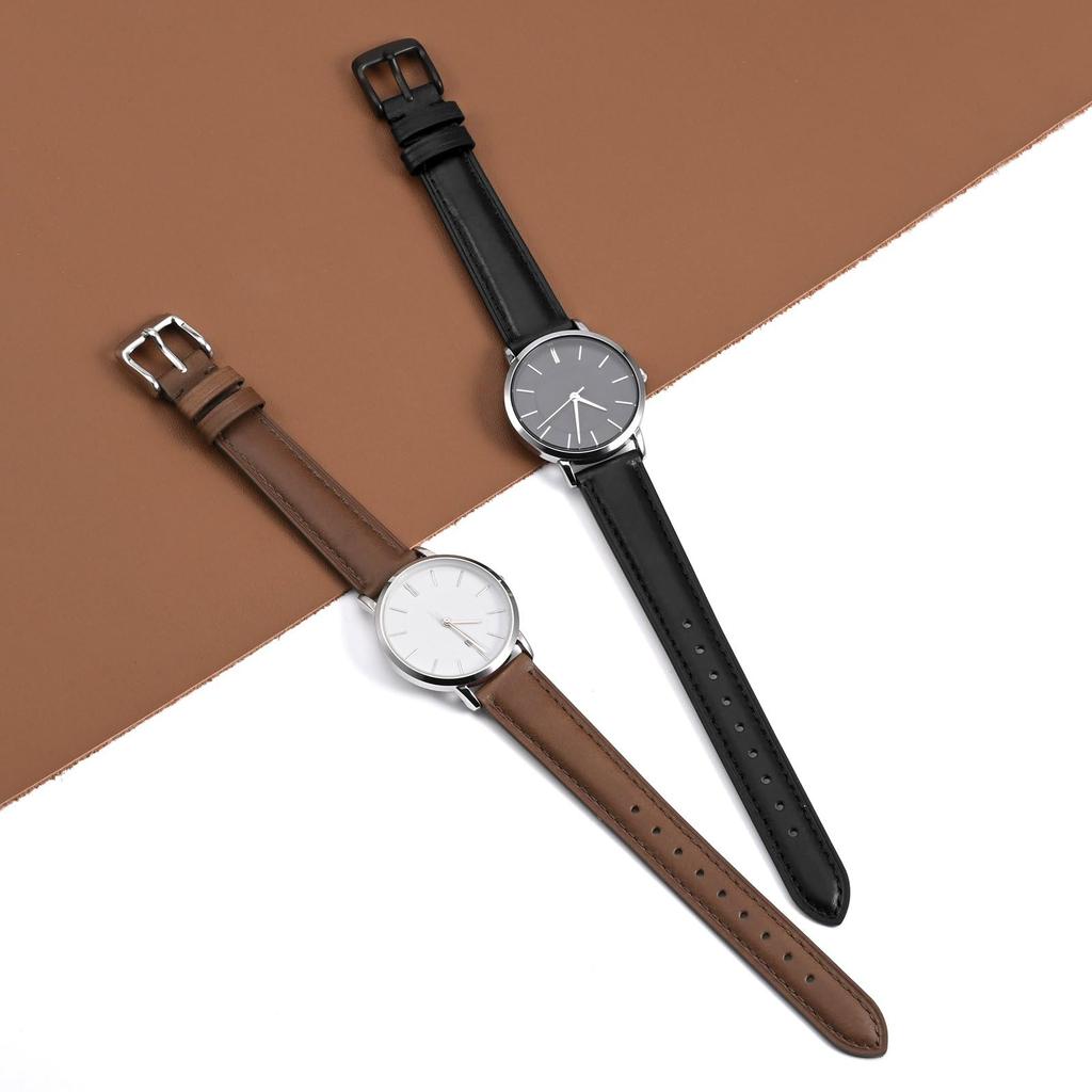 Uhrenarmband Leder 18mm Uhrenarmband Echtes Leder Vintage Ersatzarmband Smartwatch Armband für [BISONSTRAP] Damen