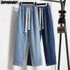 DIMANAF 2022 pantalones vaqueros de verano, pantalones largos para mujer, pantalones básicos elásticos, pantalones vaqueros sueltos informales, pantalones de pierna azul ancho, pantalones casuales, pantalones de talla grande