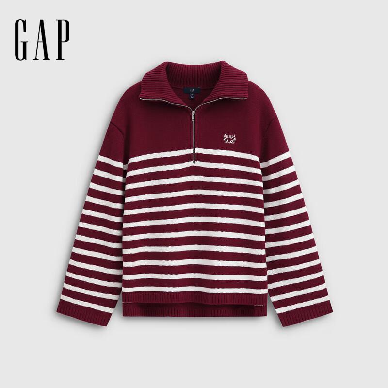 Gap Women's Logo Striped Half-Zip Knit Top