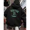 Boston Number 1991 Art Letter Zipper Print Men Hoodie Casual Multicolor Hoody Vintage Pocket Hoodies Comfortable Man Clothing