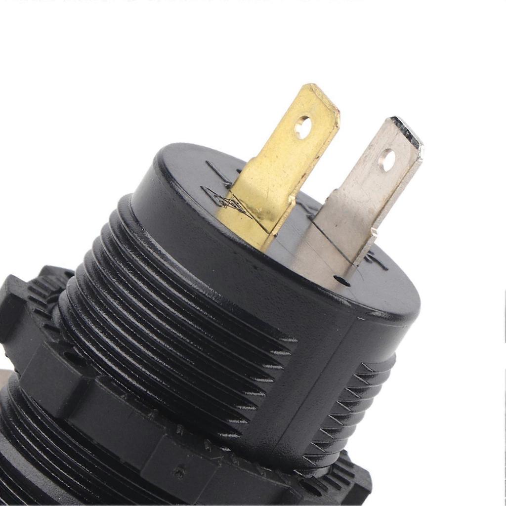 Car Digital Display Voltage Current Gauge Monitor Waterproof Fast Charger 23.6in CableRed DC12-24V
