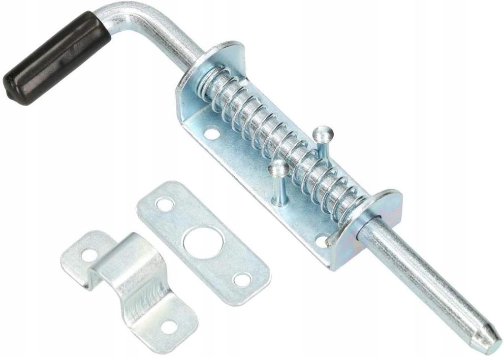 Door bolt 220mm narrow with spring, galvanized