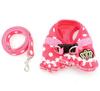 Zunea Pet Supplies Dog Harness for Small Dogs Cute Dot Polka Dot Pattern Lead Set Breathable Soft Mesh Lining Stylish Dog Clothes Vest Walking Pink S